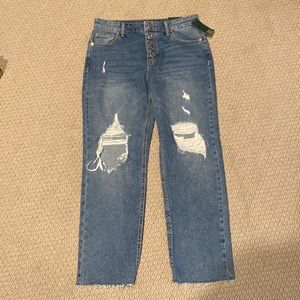 High rise straight jeans